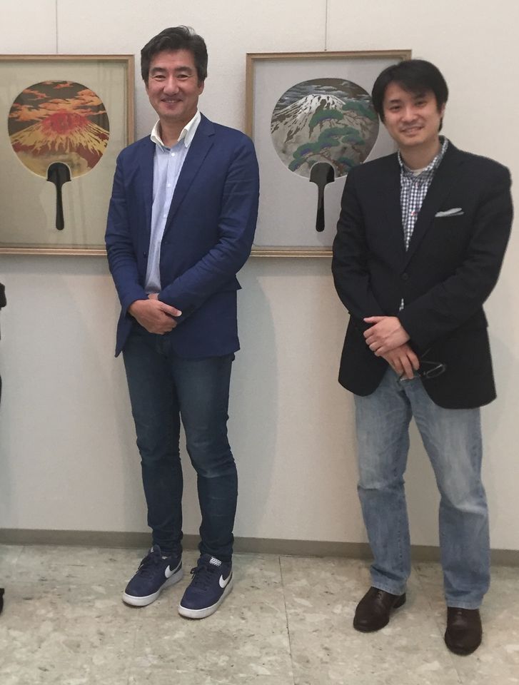 うちわの作品展で